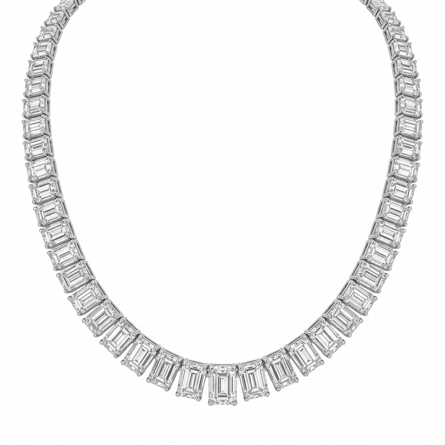 Emerald Cut Riviera Necklace
